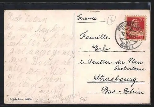 AK Rheinfelden, Sanatorium aus der Vogelschau