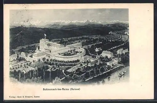 AK Schinznach-les-Bains, Gesamtansicht aus der Vogelschau