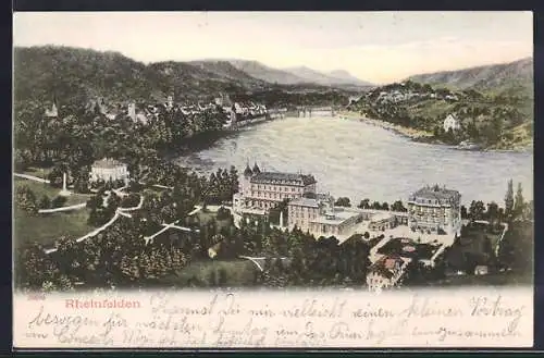 AK Rheinfelden, Ortsansicht mit Flusspartie