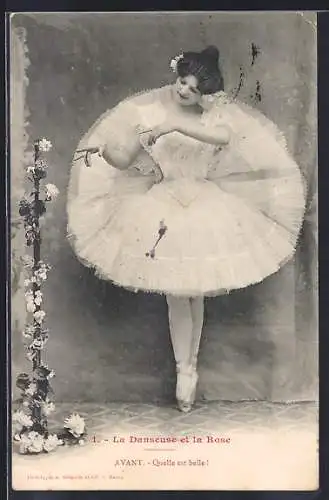 AK La Danseuse et la Rose, Junge Frau beim Ballett