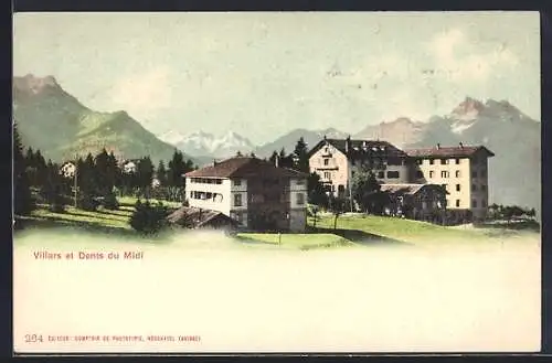 AK Villars, Ortsansicht mit Dents du Midi