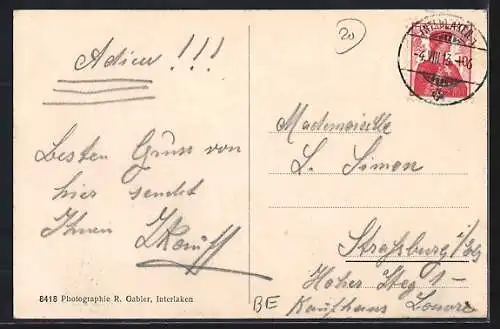 AK Beatenberg, Blick auf Interlaken und die Alpen