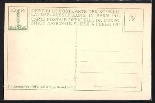 AK Bern, Schweizer Landes-Ausstellung 1914, Flora-Brunnen und Hospes