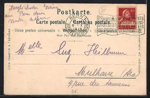 Künstler-AK Charles Homualk: Bern, Rathaus mit Passanten