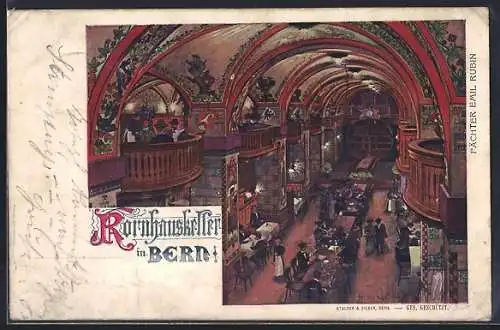 Künstler-AK Bern, Besucher im Kornhauskeller