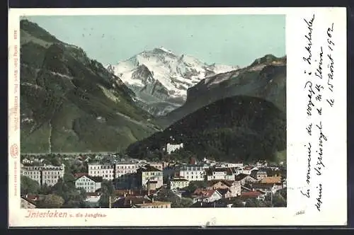 AK Interlaken, Teilansicht mit der Jungfrau