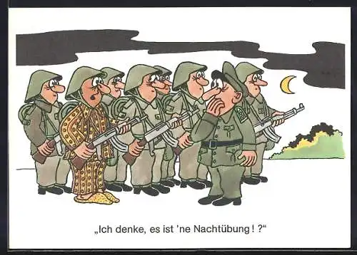 AK NVA Soldaten bei einer Nachtübung