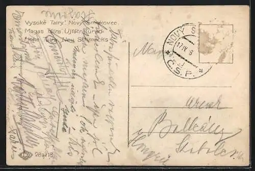 AK Vysoké Tatry /Magas Tátra, Ortsansicht mit kleiner Kirche