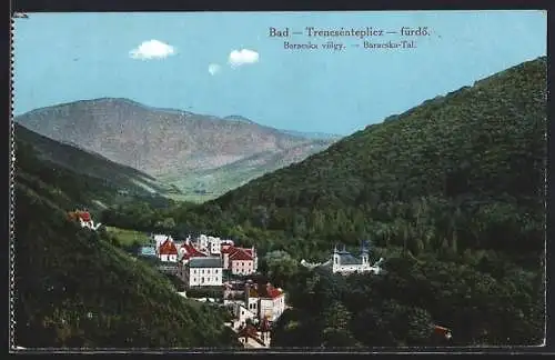 AK Bad Trencsénteplicz, Totalansicht im Baracska-Tal