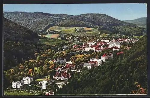 AK Trencsénteplicz, Totalansicht vom Berg aus