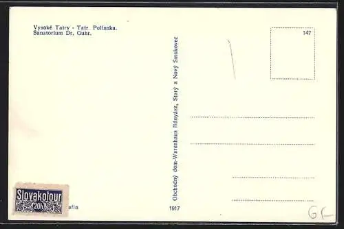 AK Vysoké Tatry, Tatr. Polianka, Sanatorium Dr. Guhr