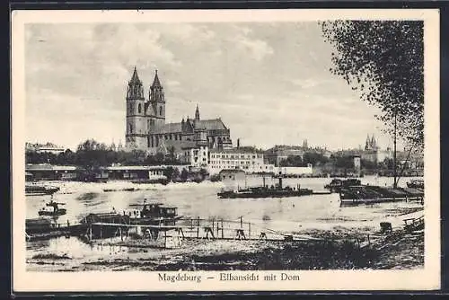 AK Magdeburg, Elbansicht mit Dom