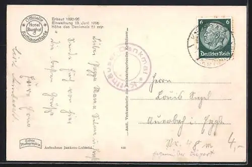 AK Kyffhäuser, Denkmal aus der Vogelschau