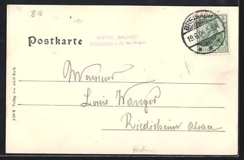 AK Breisach, Rheinansicht mit Schiffbrücke