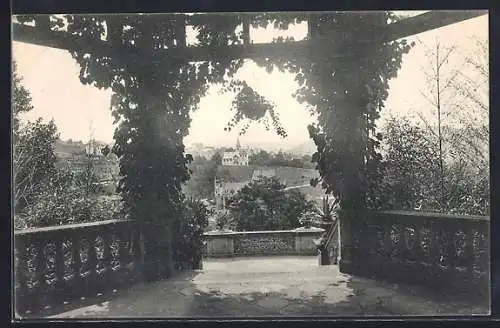 AK Baden-Baden, Ortspartie von der Schlossterrasse aus gesehen