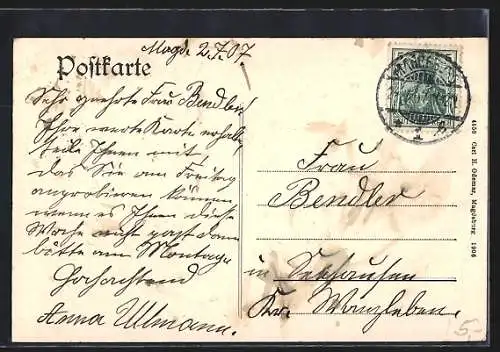 AK Magdeburg, Kaiser Friedrich-Museum mit Kaiser Friedrich-Denkmal, Eingeweiht 1906