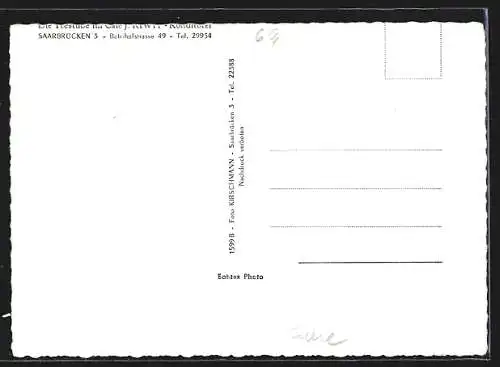 AK Saarbrücken, Konditorei Kiwit, Innenansicht