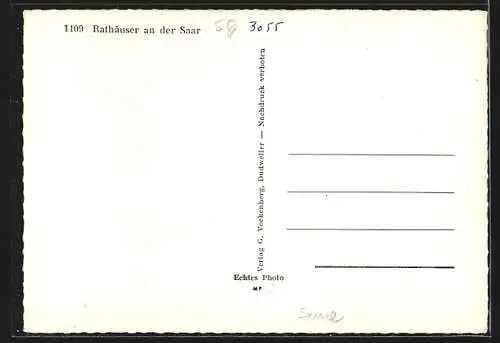 AK Saarlouis, Karte Saargebiet, Rathaus, Rathäuser an der Saar