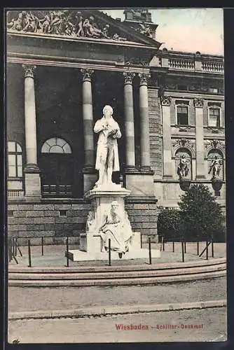 AK Wiesbaden, Schiller-Denkmal