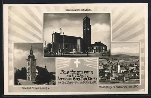 AK Gablonz / Jablonec Nad Nisou, Zur Erinnerung an die Weihe der Herz-Jesu-Kirche