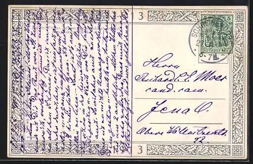 Künstler-AK O. Merte: Die drei Fürsten auf dem Monarchenhügel am Nachmittage des 16. Okt. 1813