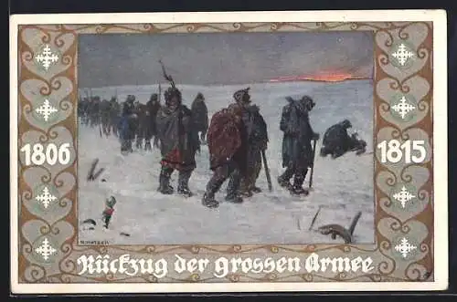 Künstler-AK Ernst Kutzer: Rückzug der grossen Armee, Eiserne Zeit 1806 - 1815