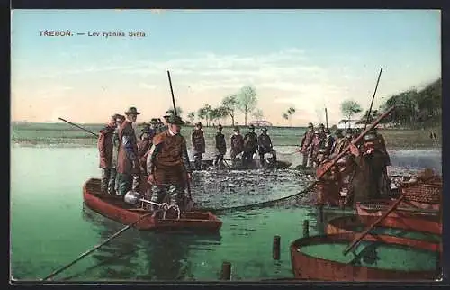 AK Trebon, Lov rybnika Sveta, Fischer mit ihrem Netz