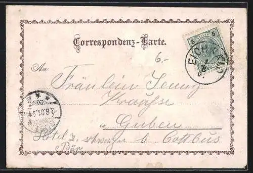 Lithographie Teplitz Schönau / Teplice, Ortsansicht