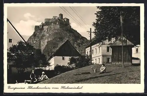 AK Aussig /Usti, Burgruine Schreckenstein vom Malerwinkel