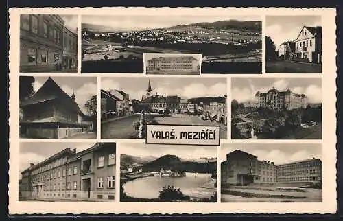 AK Valasské Mezirící, Ortspartien, Schloss und Totalansicht