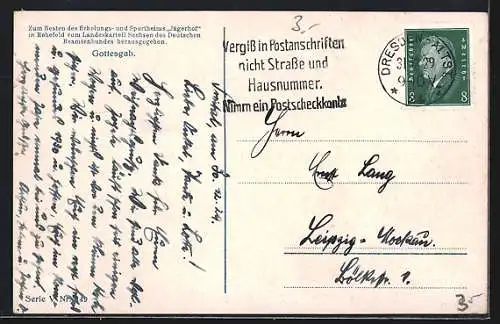 AK Photochromie NR: 149, Gottesgab, Ortsansicht im Schnee