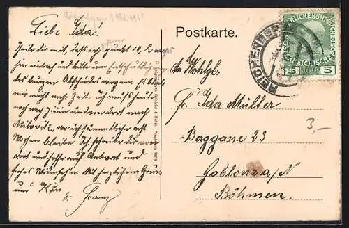 AK Trautenau / Trutnov, Partie im Stadtpark mit der Fontaine