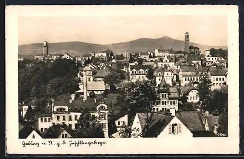 AK Gablonz a. N., Blick über die Dächer