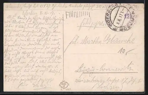 AK Oderberg, Bahnhof Strassenansicht mit Passanten davor