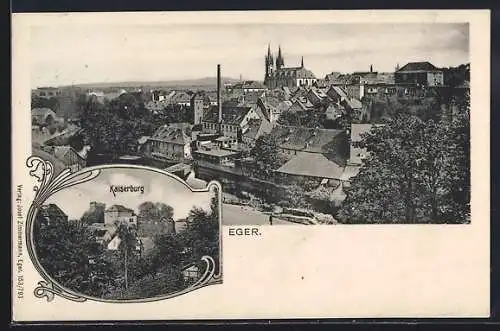 AK Eger, Kaiserburg, Ortsansicht