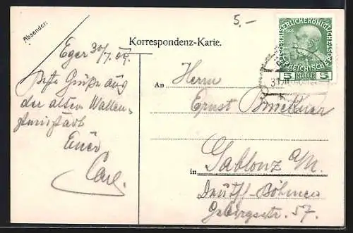 AK Eger, Kaiserburg, Ortsansicht