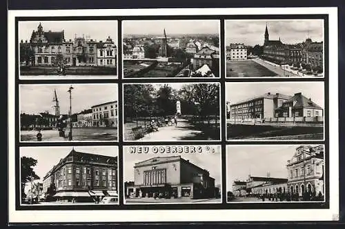 AK Neu Oderberg, Marktplatz, Park, Kirche