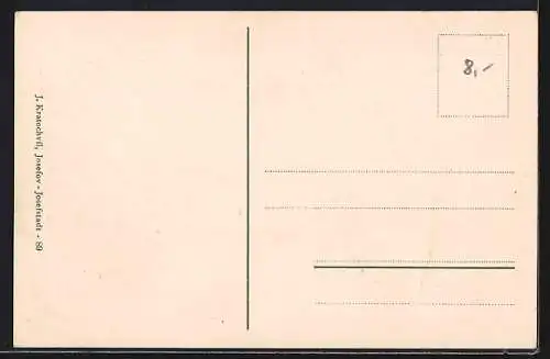 AK Josefstadt / Josefov / Jaromer, Artilleriekasernenhof, Nadvori delostreleckych kasaren