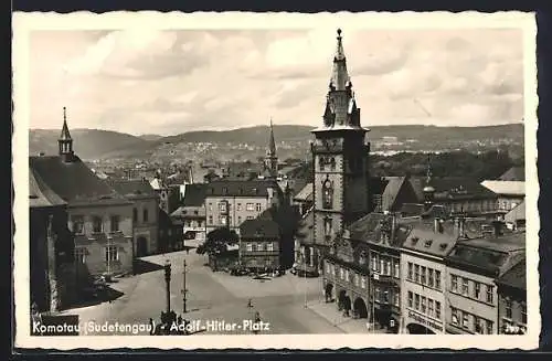 AK Komotau / Chomutov, Blick auf den Platz