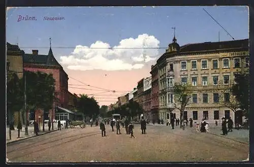 AK Brünn / Brno, Neugasse, Blick die Allee entlang