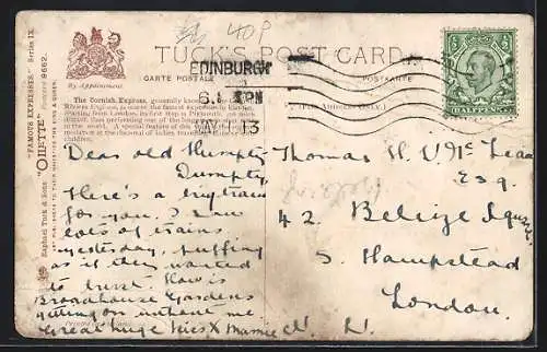 AK Englische Eisenbahn Cormish Riviera Express 2916, GWR