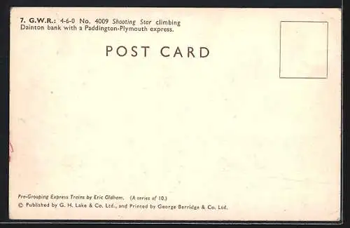 AK G.W.R. Shooting Star, englische Eisenbahn