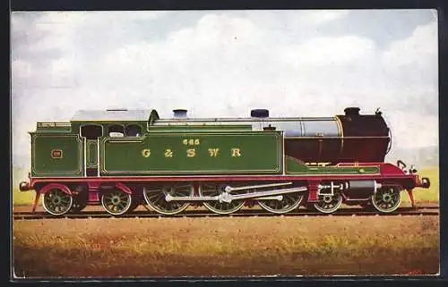 AK Englische Eisenbahn, Lokomotive der G. & S. W. R. Nr. 545