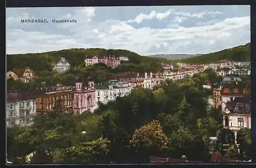 AK Marienbad, Hauptstrasse mit Synagoge
