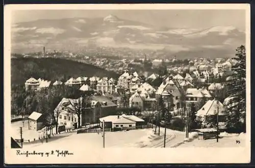 AK Reichenberg, Blick von Anhöhe, Winterzauber