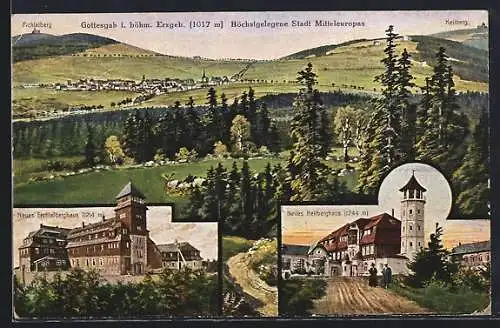 AK Gottesgab / Böhmisches Erzgebirge, Sporthotel Neues Haus, Sporthotel Grünes Haus
