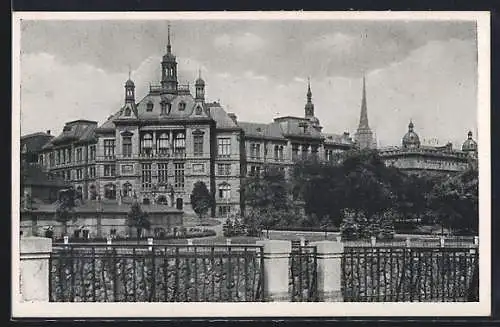 AK Pilsen, Museum mit umliegenden Häusern