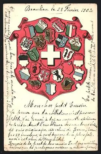 AK Schweiz / Suisse, Wappen der Schweizer Kantone