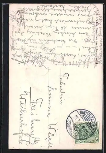 Künstler-AK Fritz Reiss: Schwarzwald, Haus in sommerlicher Landschaft