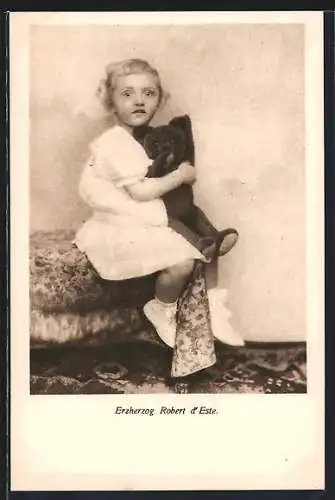 AK Portrait von Erzherzog Robert d`Este mit seinem Teddy